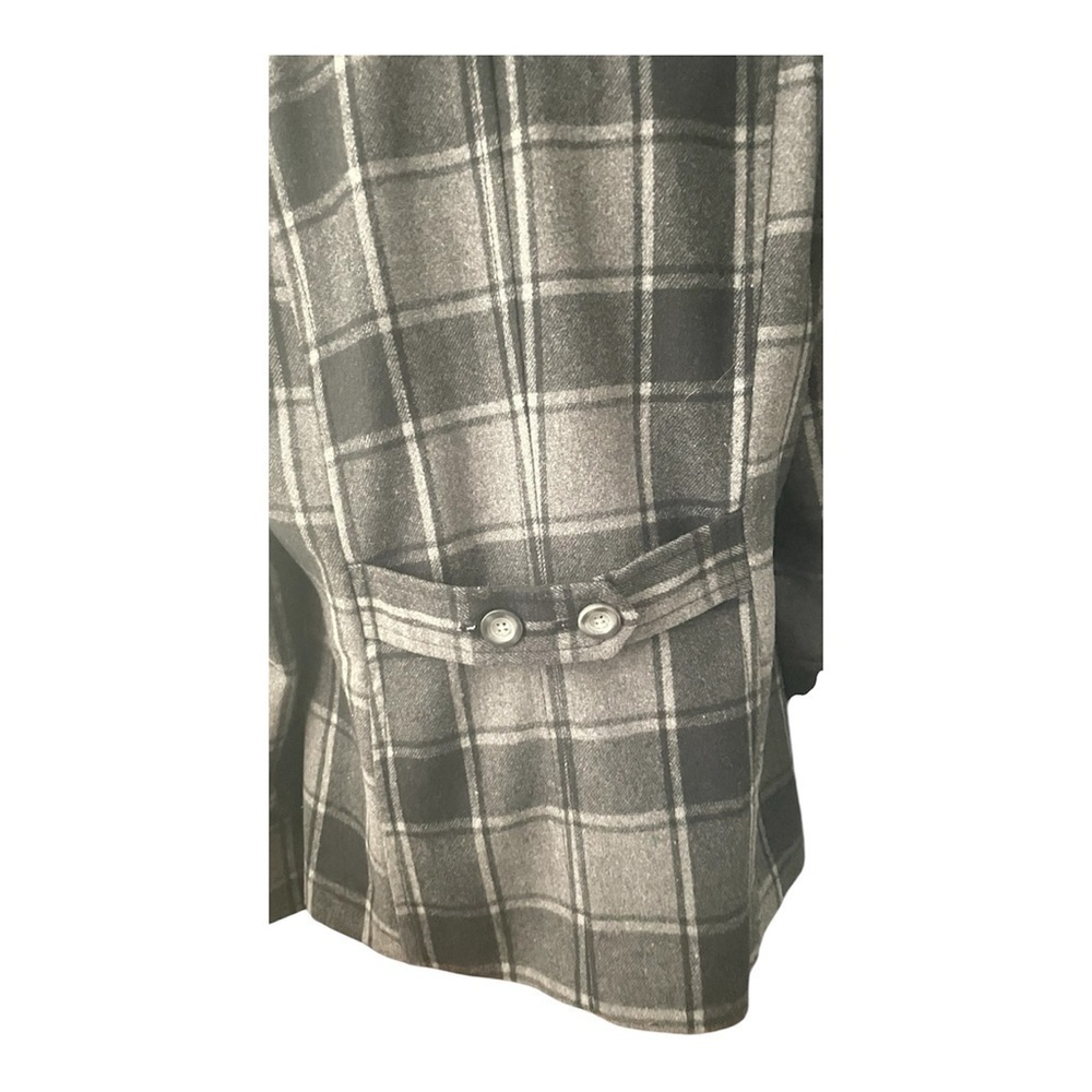 Old Navy Black and Gray Peacoat Plaid Jacket Sz L - Picture 2 of 6